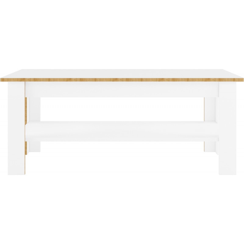 Стіл журнальний Гербор Лайн 110x60 см з полицею, німфеа альба / горіх верона