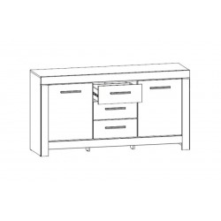 Комод Белен KOM2D3S Гербор 2-дверний з 3 шухлядами Сосна каньйон/дуб корабельний