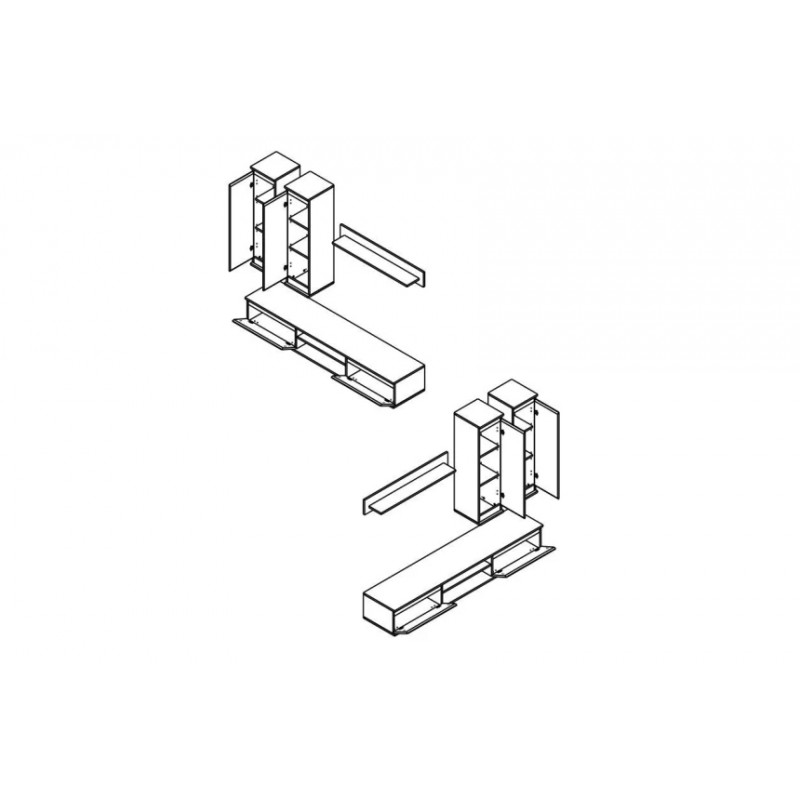 Стінка у вітальню Люсія 175 Гербор Дуб тахо/німфеа альба