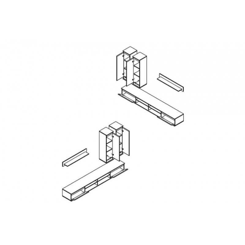 Стінка у вітальню Люсія 220 Гербор Дуб тахо/німфеа альба