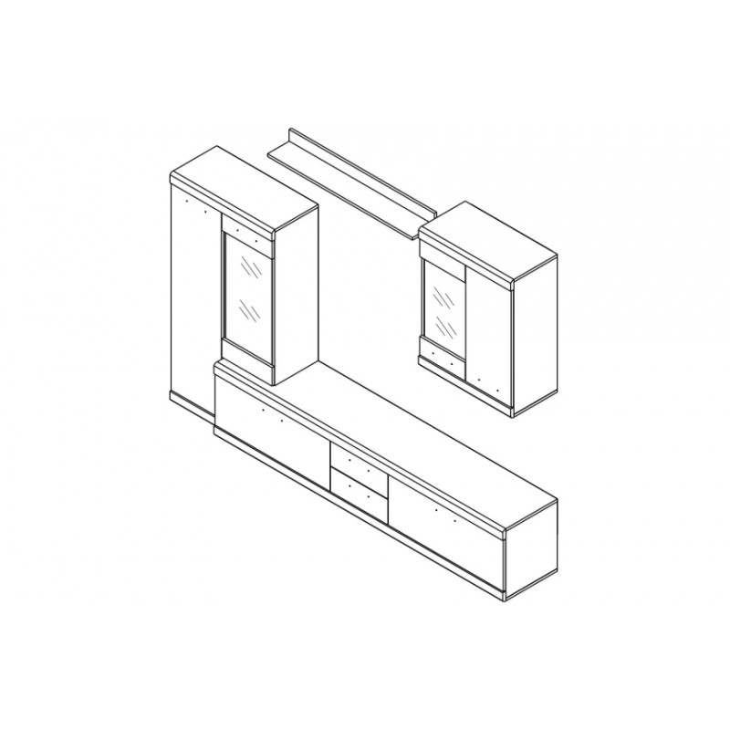 Стінка у вітальню Імперор міні Гербор Дуб сонома/німфеа альба