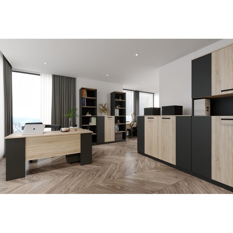 Стіл письмовий Офіс Нью BIU160 Гербор Антрацит/дуб сонома