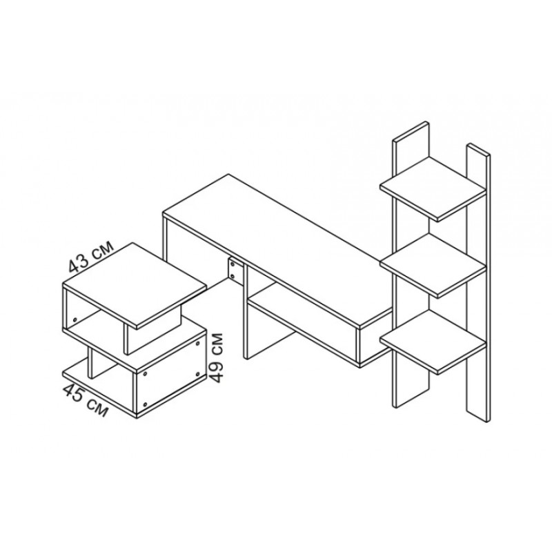 Стінка у вітальню Єва Гербор Німфея альба/дуб ансберг темний