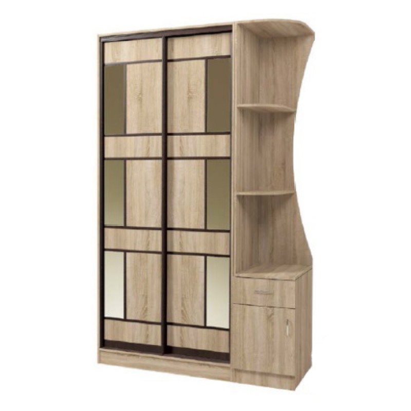 Шафа-купе 1000 2Д ДСП + дзеркало бронза Київський Стандарт