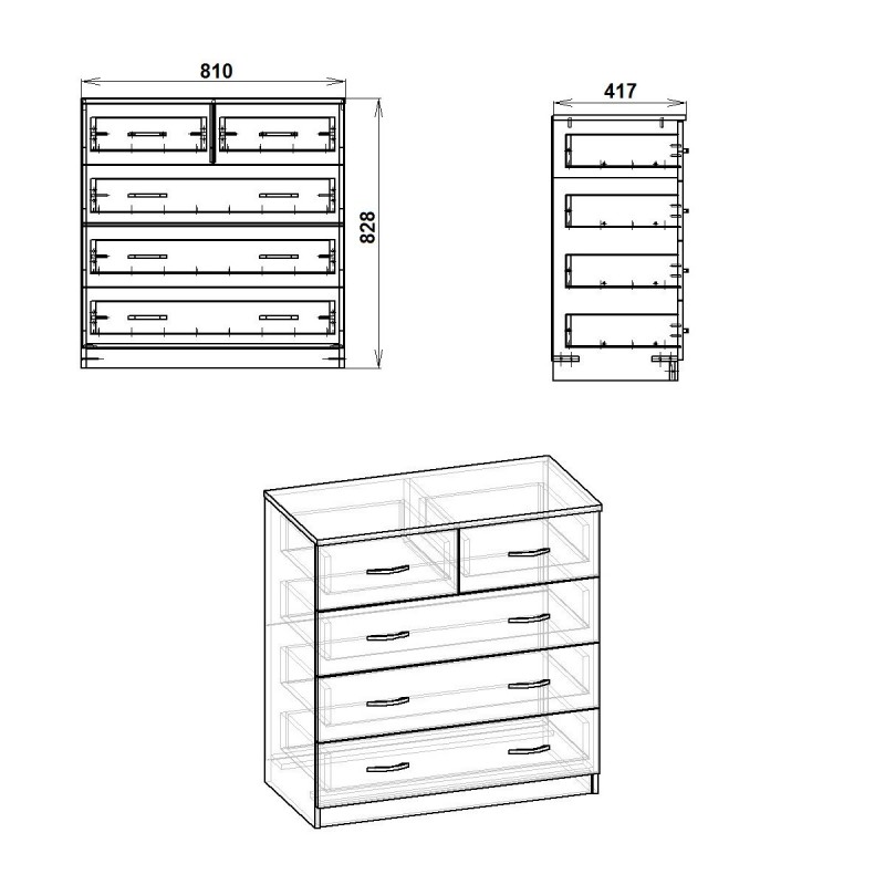 Комод-2+3П Компаніт
