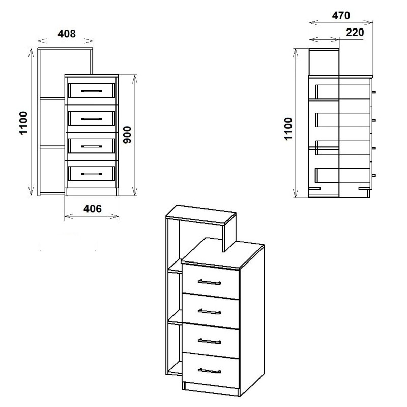 Комод-4-1Л Компаніт