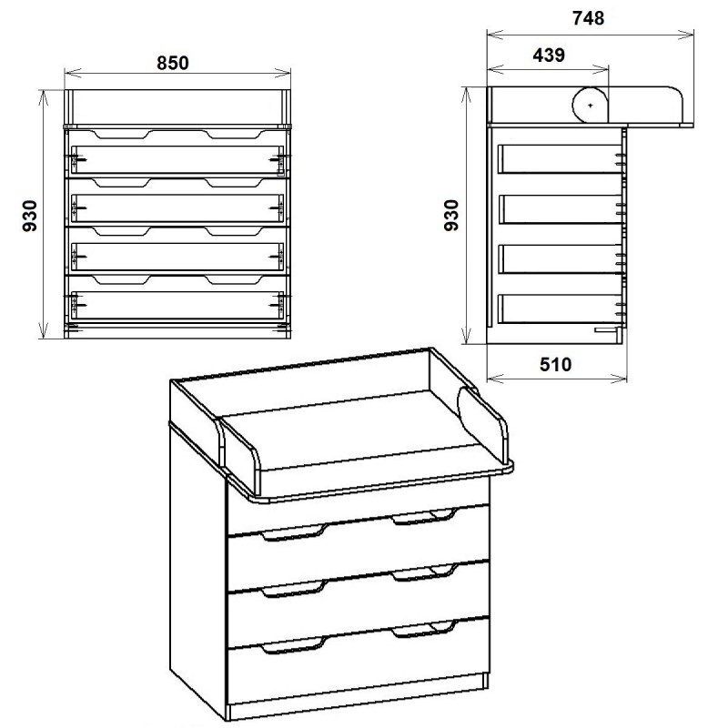 Комод пеленальний Компаніт