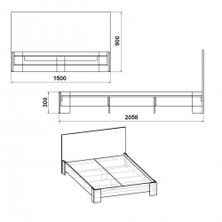 Ліжко 150 МДФ Компаніт