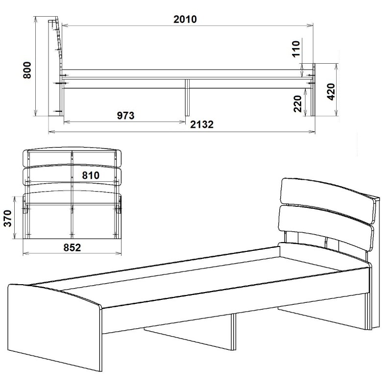 Ліжко МОДЕРН-80 Компаніт