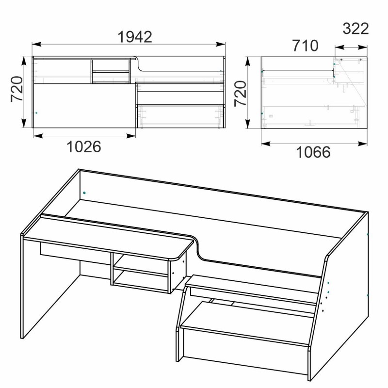 Ліжко Універсал-3 Компаніт