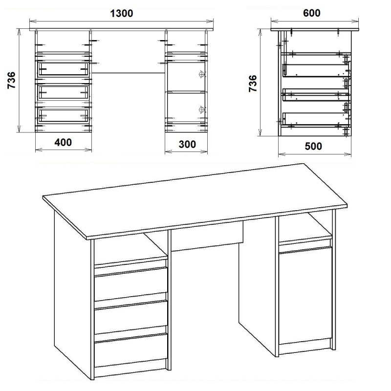 Стіл письмовий ДЕКАН-2 Компаніт