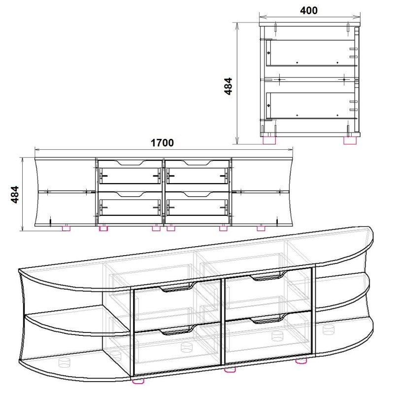 Тумба під ТВ ОДЕСА Компаніт