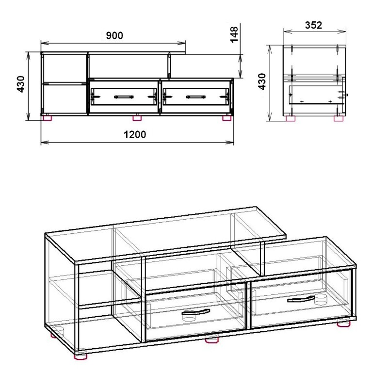 Тумба під ТВ ВІННИЦЯ Компаніт