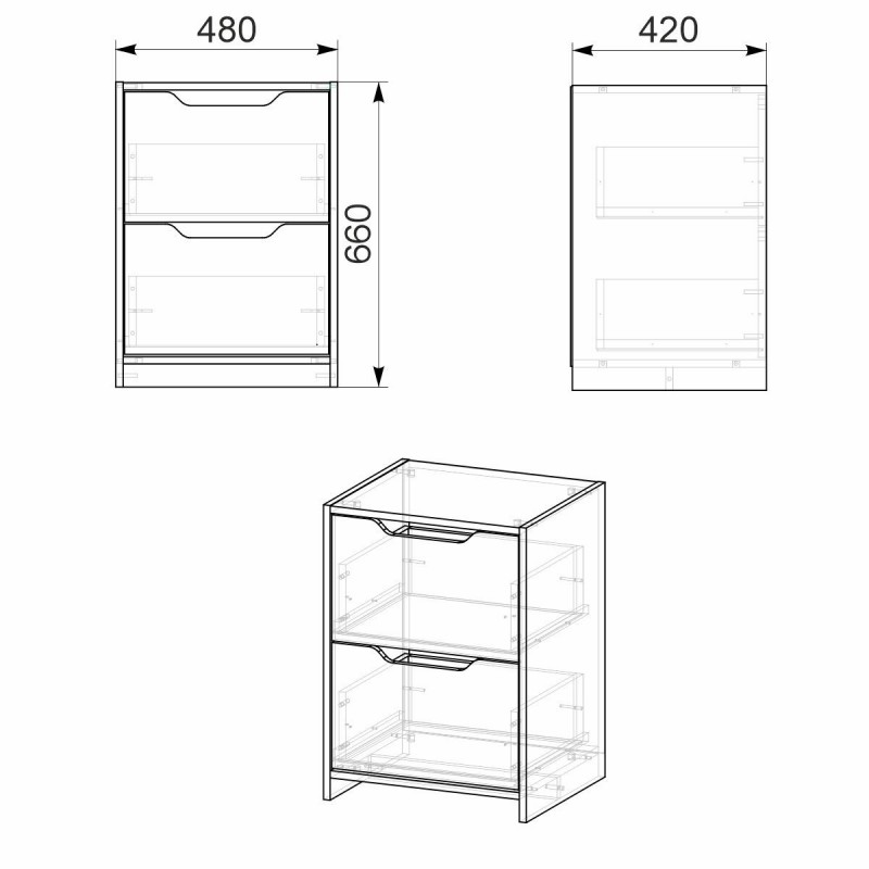 Тумба приліжкова ПКТ-9 Компаніт