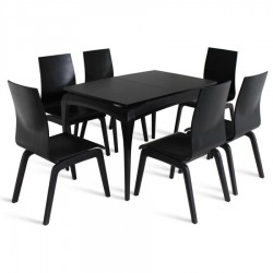 Обідній комплект Navi (білий/чорний) "MARKO Furniture"