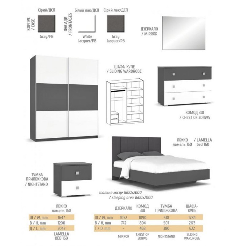 Ліжко 160 Лондон Мебель Сервіс