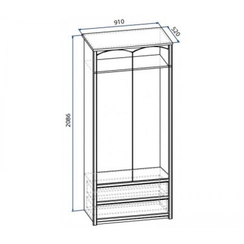 Шафа 2Д2Ш Валенсія Мебель Сервіс