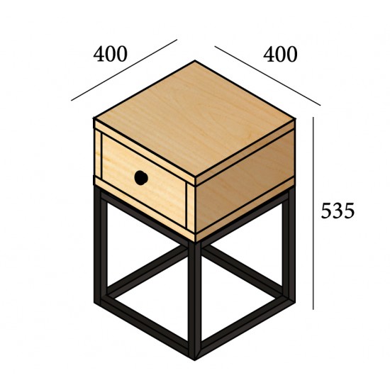 Тумба приліжкова Кубо Метал Дизайн