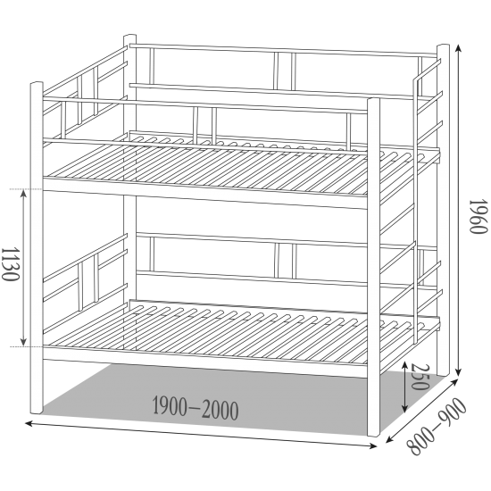 Ліжко ДАБЛ ДВОХЯРУСНЕ Метал Дизайн
