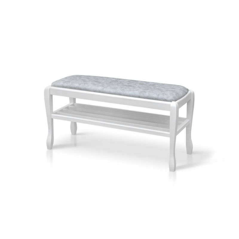 Банкетка з полкою Сієста 1100, біла/Челси 14 Мікс меблі