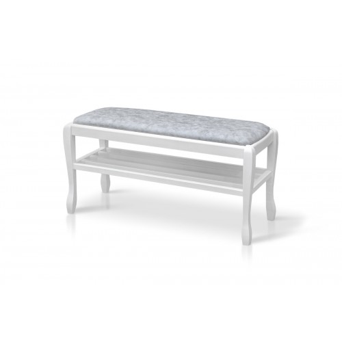 Банкетка з полкою Сієста 900, біла/Челси 6 Мікс меблі