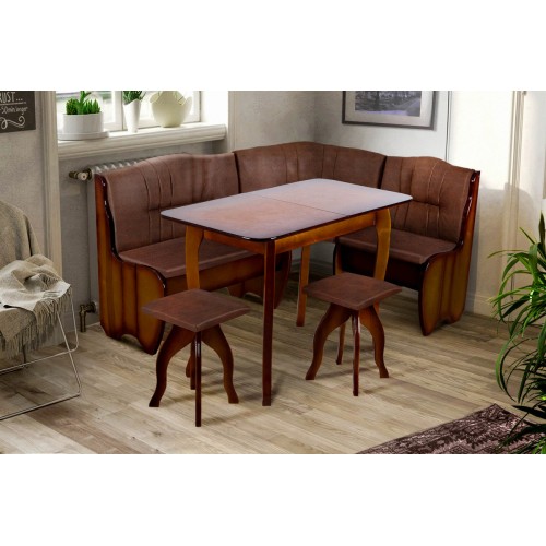 Комплект Канзас (куток+стіл+2 таб) горіх Мікс меблі