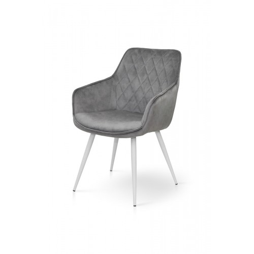 Крісло Наомі, білий/ велюр світл-сірий Мікс меблі