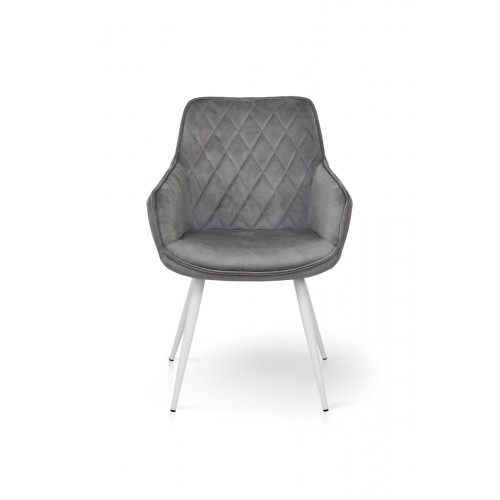 Крісло Наомі, білий/ велюр світл-сірий Мікс меблі