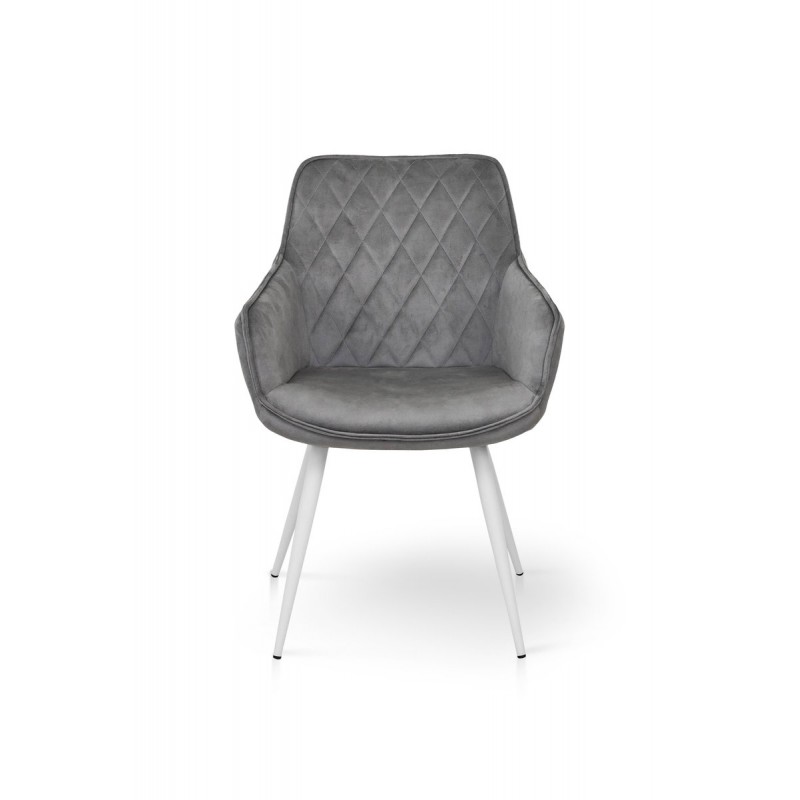 Крісло Наомі, білий/ велюр світл-сірий Мікс меблі