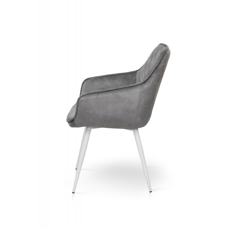 Крісло Наомі, білий/ велюр світл-сірий Мікс меблі