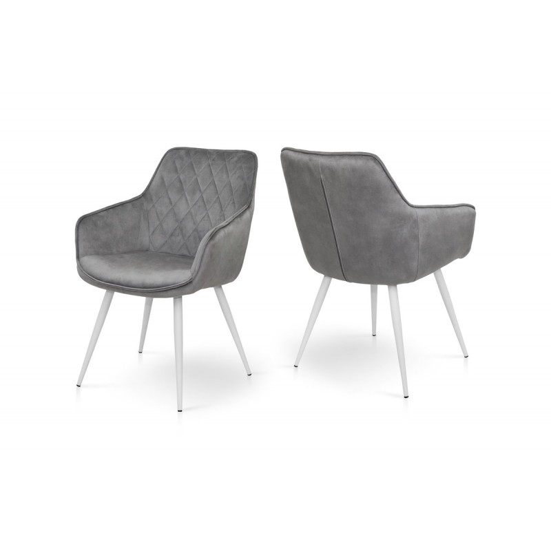 Крісло Наомі, білий/ велюр світл-сірий Мікс меблі