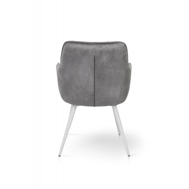 Крісло Наомі, білий/ велюр світл-сірий Мікс меблі