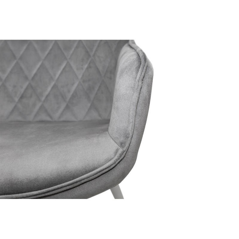 Крісло Наомі, білий/ велюр світл-сірий Мікс меблі