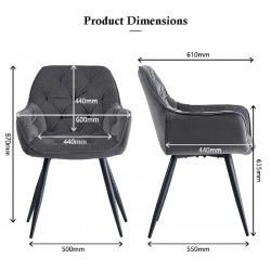 Крісло Парадіз HC-R18, чорний/ велюр сірий Мікс меблі