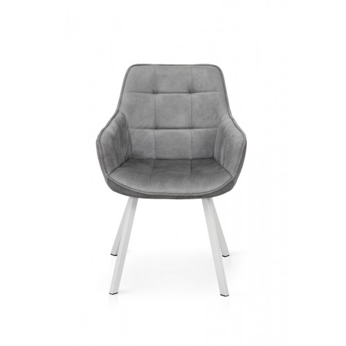 Крісло Тандем, білий/ велюр світл-сірий Мікс меблі