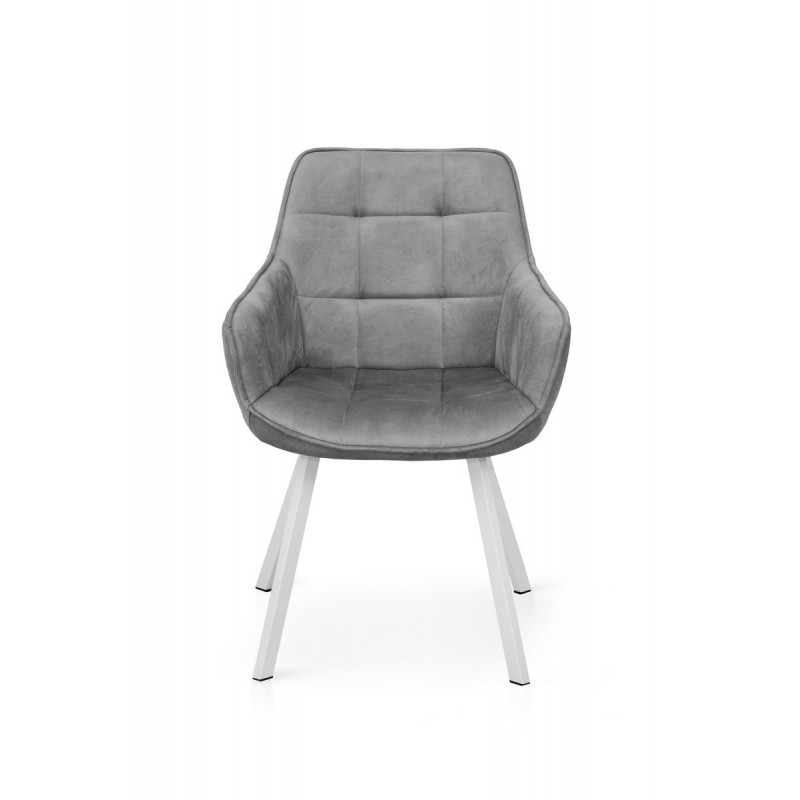 Крісло Тандем, білий/ велюр світл-сірий Мікс меблі