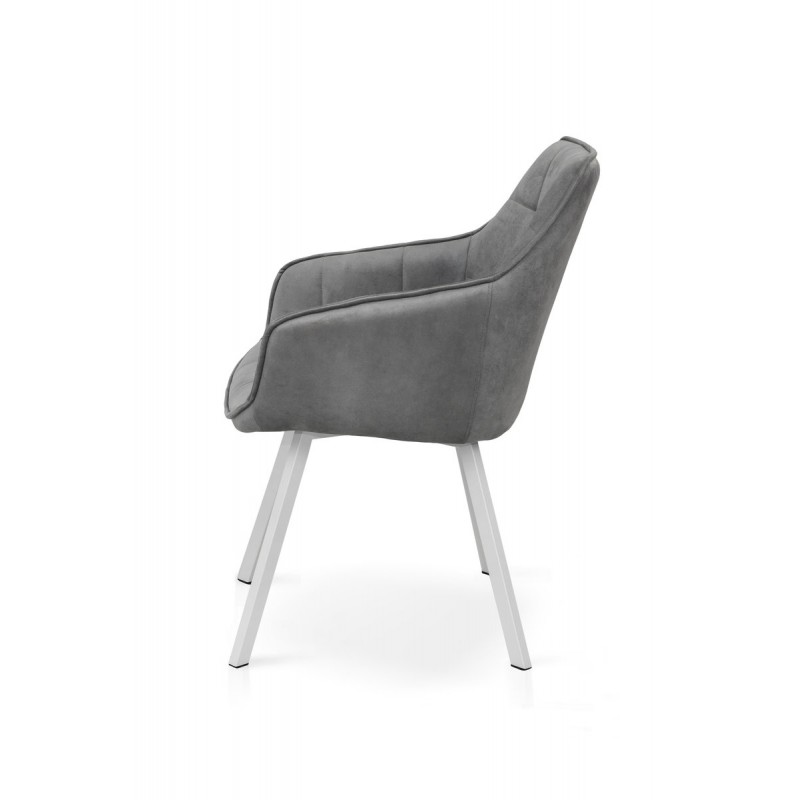 Крісло Тандем, білий/ велюр світл-сірий Мікс меблі