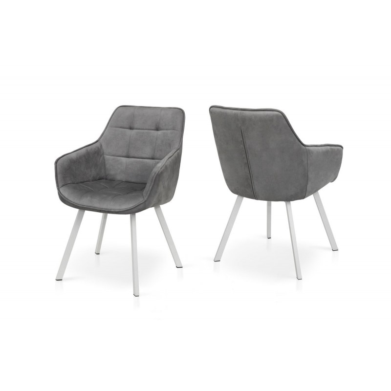 Крісло Тандем, білий/ велюр світл-сірий Мікс меблі