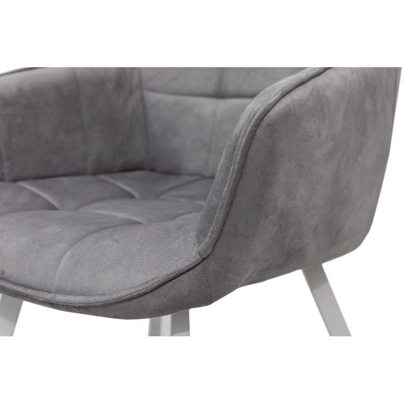 Крісло Тандем, білий/ велюр світл-сірий Мікс меблі