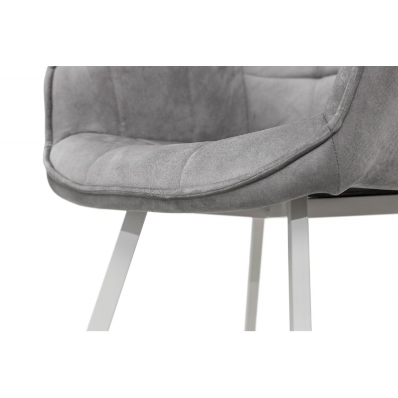 Крісло Тандем, білий/ велюр світл-сірий Мікс меблі