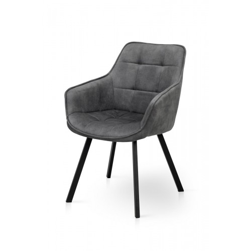 Крісло Тандем, чорний/ велюр темно-сірий Мікс меблі