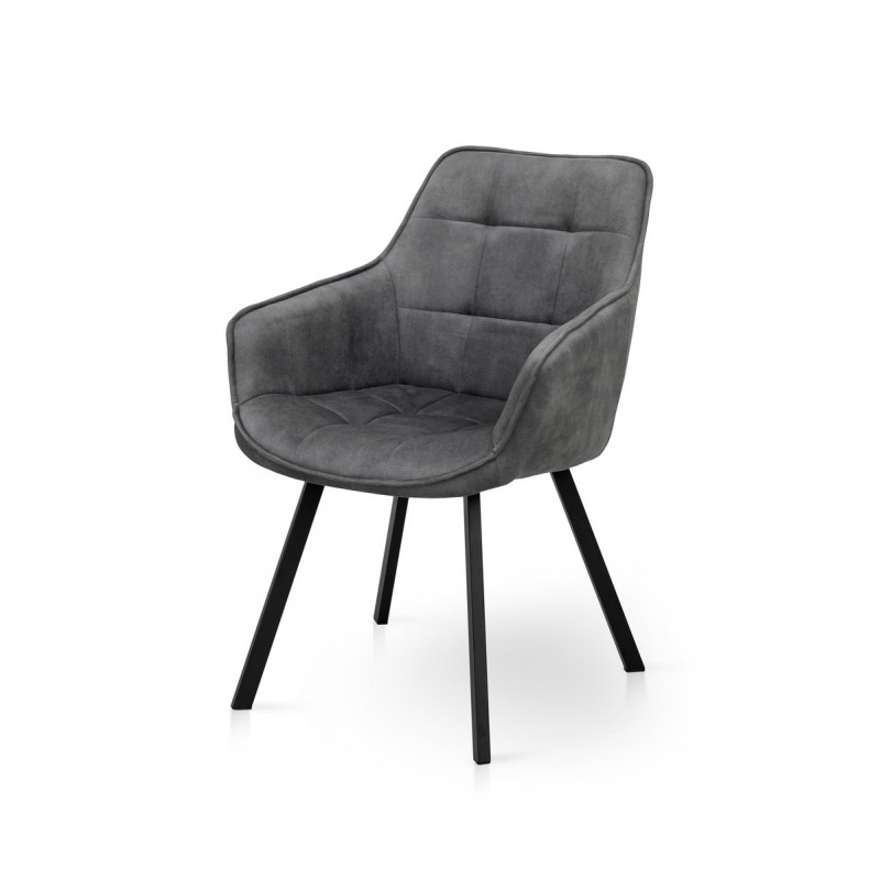 Крісло Тандем, чорний/ велюр темно-сірий Мікс меблі