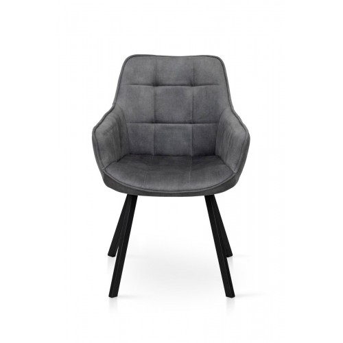 Крісло Тандем, чорний/ велюр темно-сірий Мікс меблі