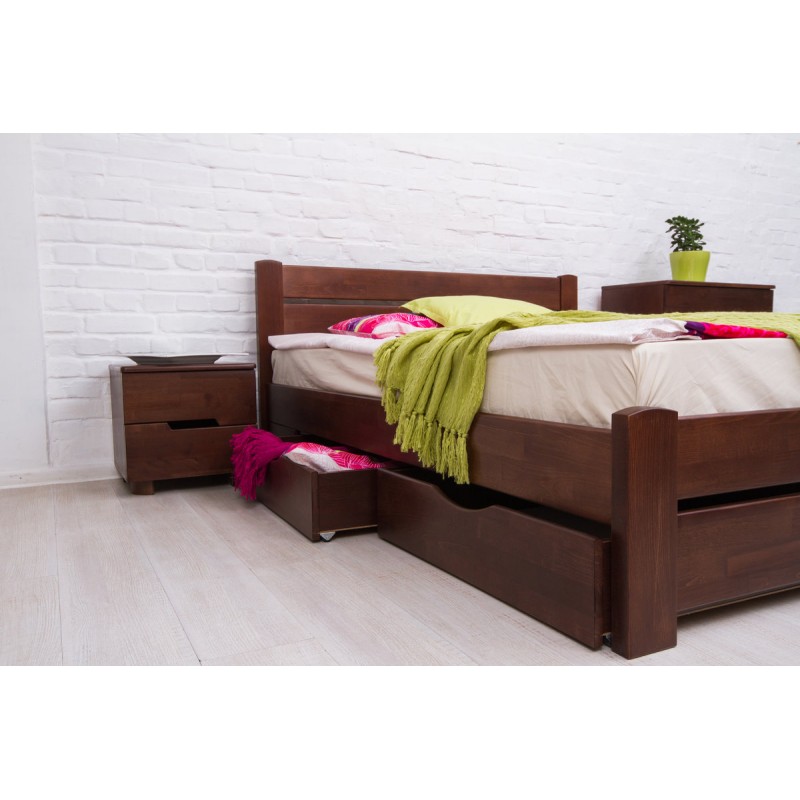 Ліжко Айріс з ящиками  900*2000 темн. горіх Мікс меблі