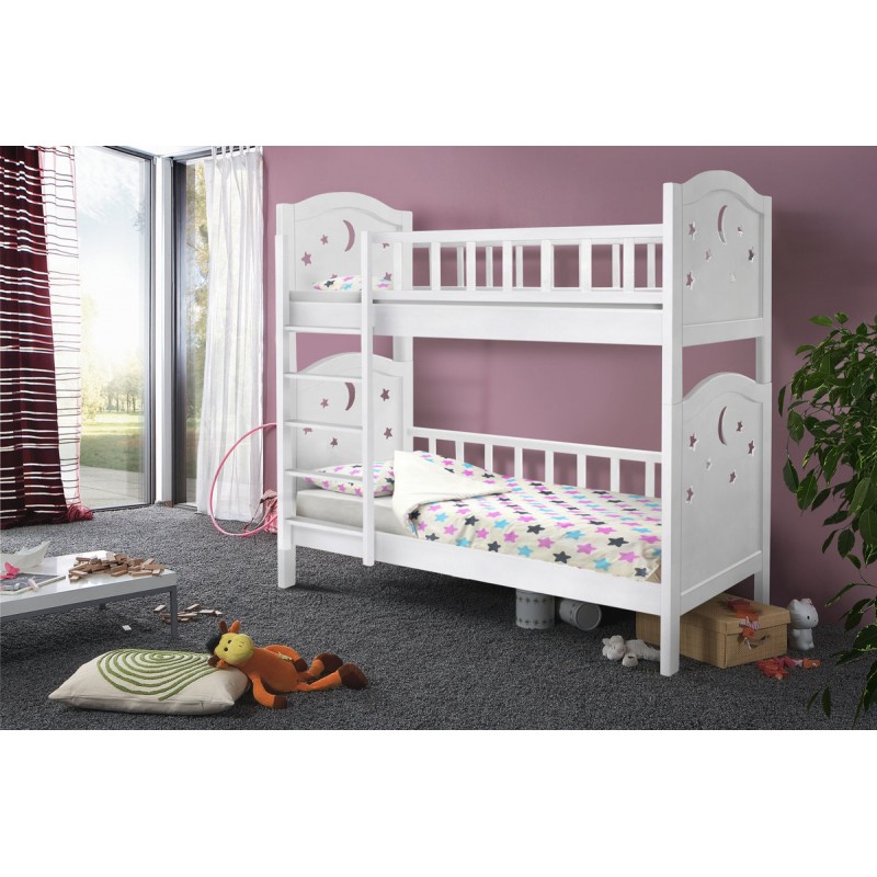 Ліжко Тоскана двух'ярусна 900*2000 білий Мікс меблі