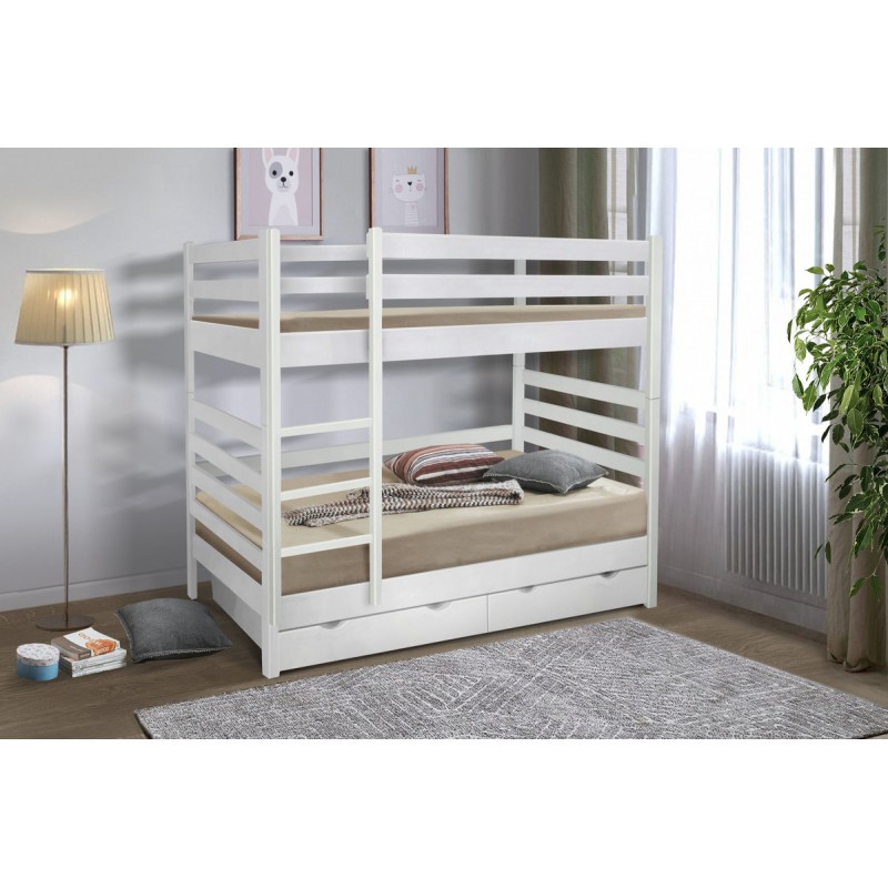 Ліжко Засоня  двоповерхова 800*1900, білий Мікс меблі