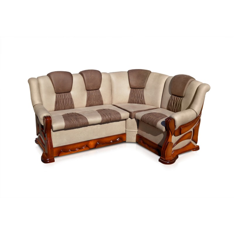 М'який куток Каприз 175*130 (Beige+Brown) горіх Мікс меблі