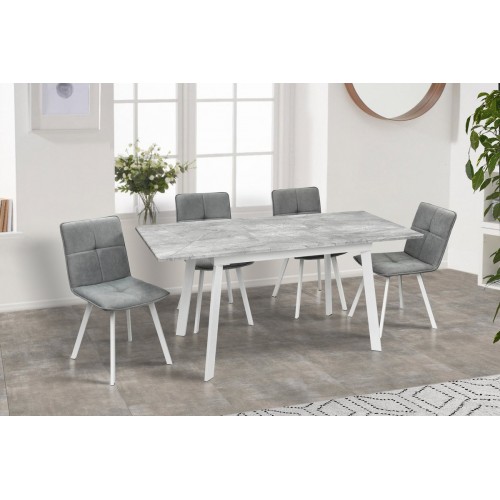 Стіл Етна 120(+40)*75 білий метал/базальт Мікс меблі