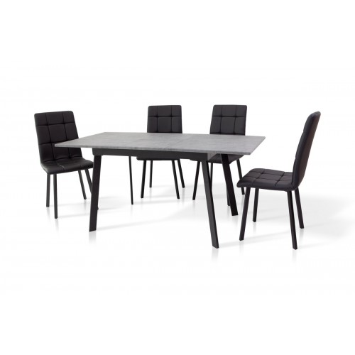 Стіл Етна 120(+40)*75 чорний метал/базальт Мікс меблі