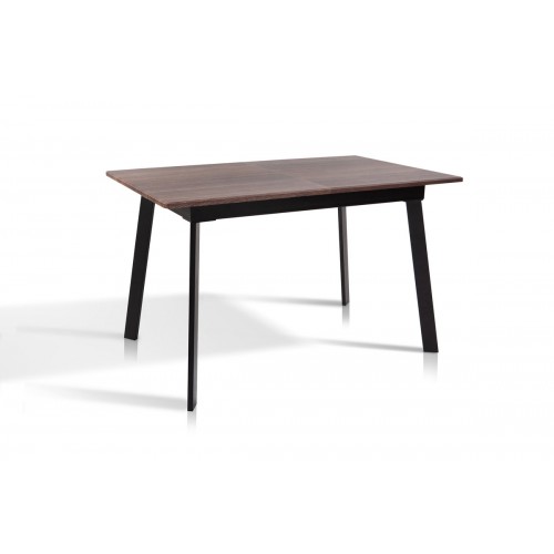 Стіл Етна 120(+40)*75 чорний метал/дуб ТК (горіх) Мікс меблі